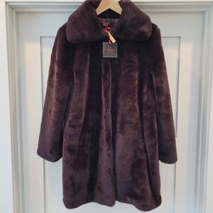 Christian Siriano NY Faux Fur Coat in Rich Purple 💜